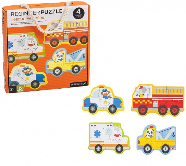 vormenpuzzel Reddingswagens junior karton 18 stukjes