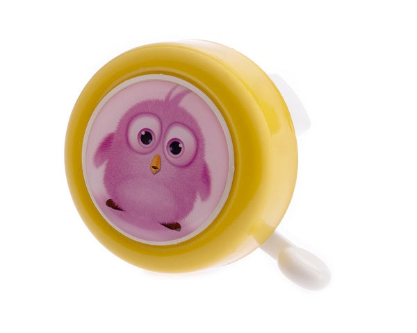 fietsbel Vrij als een Vogel 50 mm geel