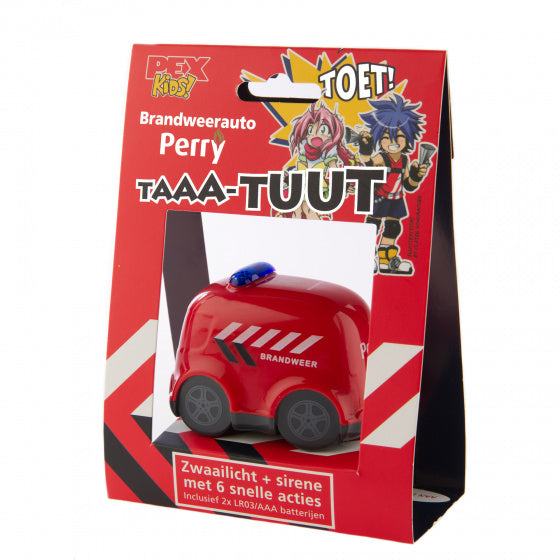 toeter brandweerauto Perry junior rood