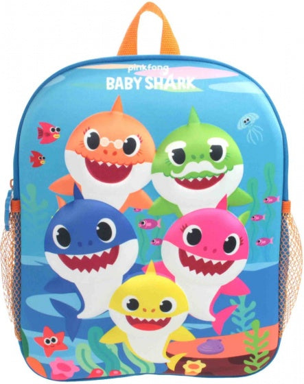 rugzak Baby Shark 3D junior 8 liter blauw/oranje