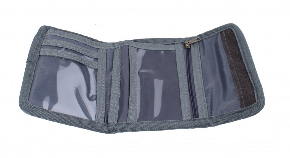 portemonnee met paneel 13 cm grijs/paars