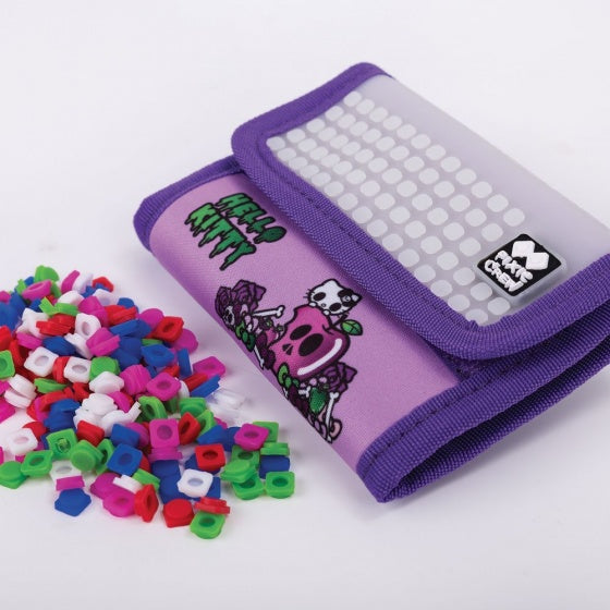 portemonnee met pixels Hello Kitty 13 cm paars