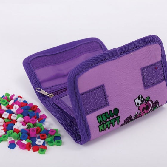 portemonnee met pixels Hello Kitty 13 cm paars