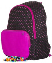 rugzak met siliconen paneel 14 liter fuchsia/zwart