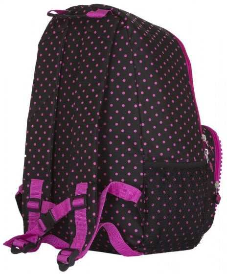 rugzak met siliconen paneel 14 liter fuchsia/zwart