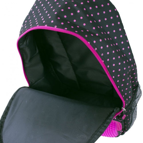 rugzak met siliconen paneel 14 liter fuchsia/zwart