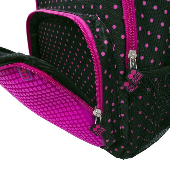 rugzak met siliconen paneel 14 liter fuchsia/zwart
