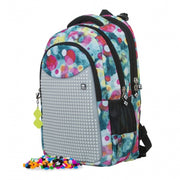 rugzak met siliconen paneel 32 liter roze/turquoise