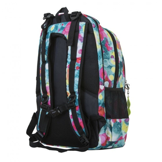 rugzak met siliconen paneel 32 liter roze/turquoise
