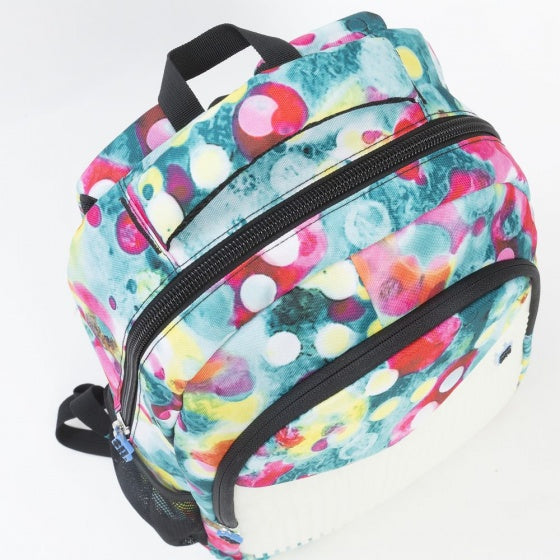 rugzak met siliconen paneel 32 liter roze/turquoise