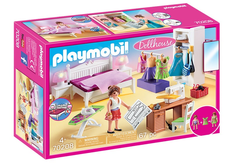 Dollhouse - Slaapkamer met mode ontwerphoek (70208)