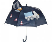 3D-kinderparaplu bouwplaats donkerblauw 70 cm