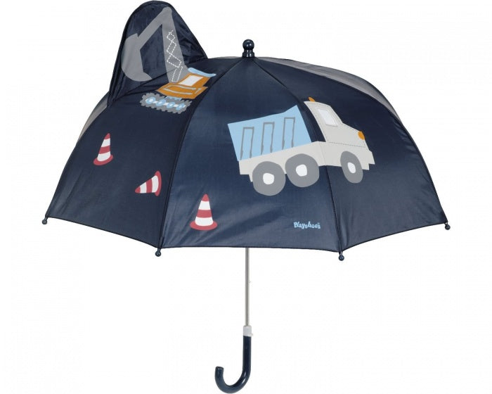 3D-kinderparaplu bouwplaats donkerblauw 70 cm