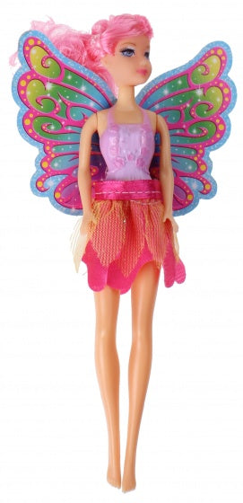 tienerpop fee met vleugels 20 cm roze