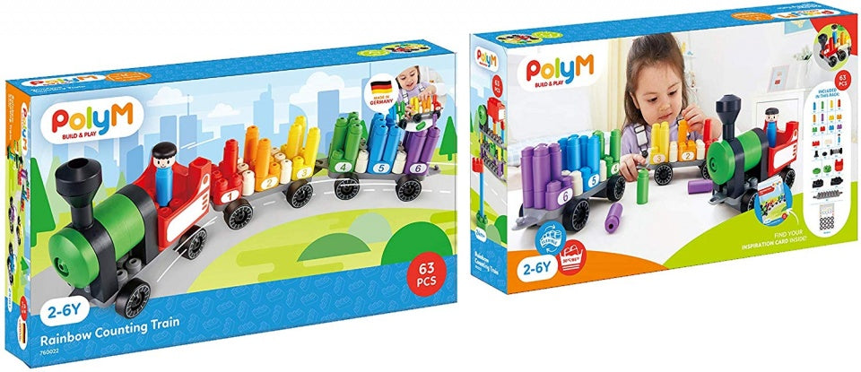 Rainbow Counting Train bouwblokken 63-delig