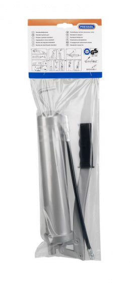 vetspuit 12710 400 ml 40 cm staal zilver 4-delig