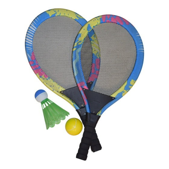 beach ball rackets multicolor 4-delig