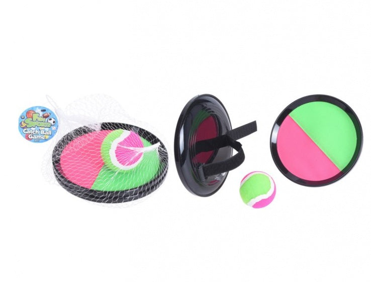 vangbalspel met klittenband groen/roze