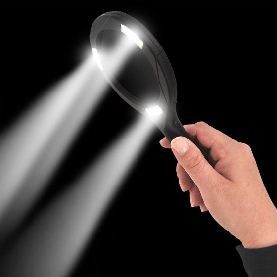 vergrootglas met COB-verlichting 24 cm zwart