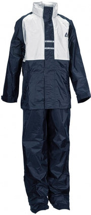 regenpak junior blauw/wit maat 128
