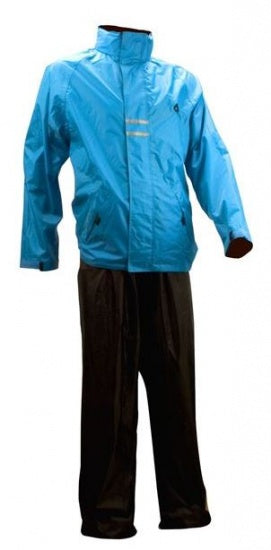 regenpak senior unisex azuurblauw/zwart maat XXL