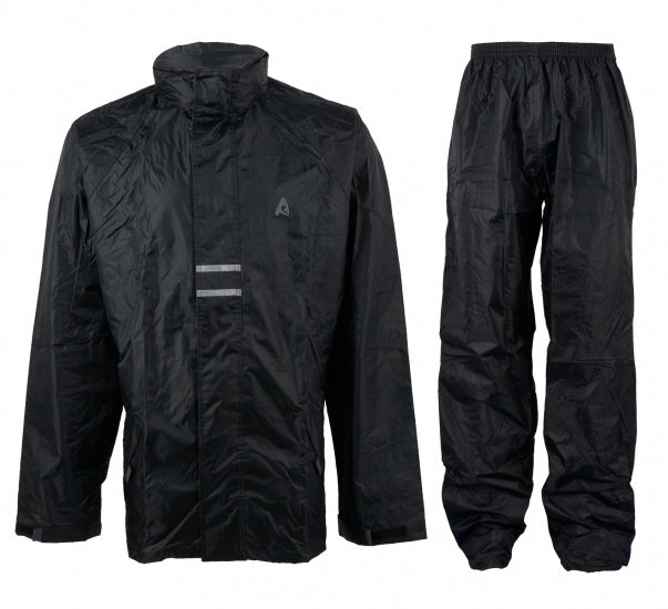 Regenpak Senior Unisex Zwart/Antraciet Maat M