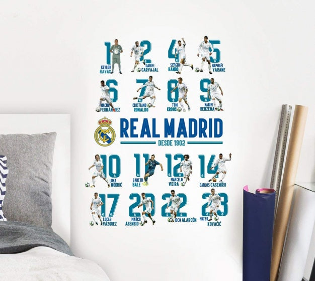 muursticker 16 spelers en logo 2 stickervellen