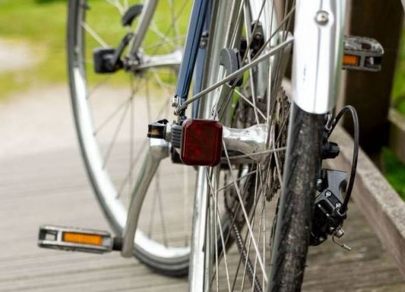 fietsverlichting AMS Constant staal rood/wit 4 delig
