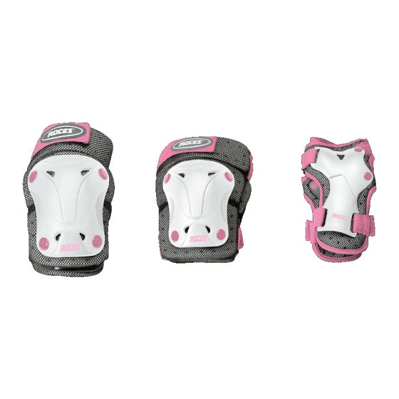 skatebeschermingsset Ventilatie junior wit mt M 6-delig