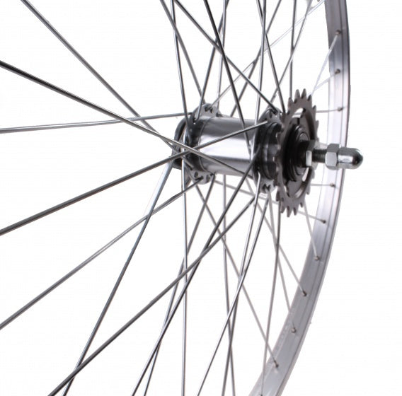 achterwiel 24 inch terugtraprem alu 36G zilver