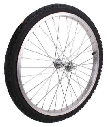 Wiel Fietskar 20 inch compleet jumbo alum. 36t zilver