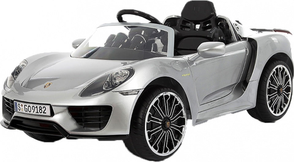Porsche 918 Spider accuvoertuig 12 Volt zilver