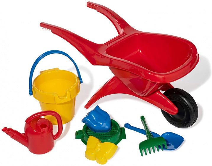 kunststof kruiwagen met accessoires 8-delig rood