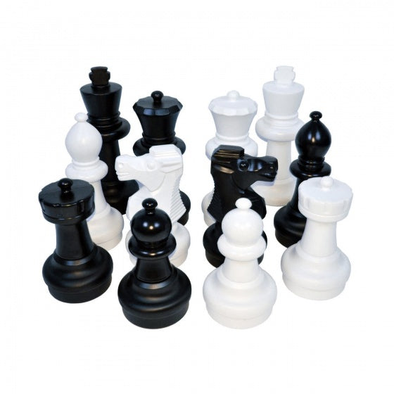 schaakspel XL junior 64 cm zwart/wit