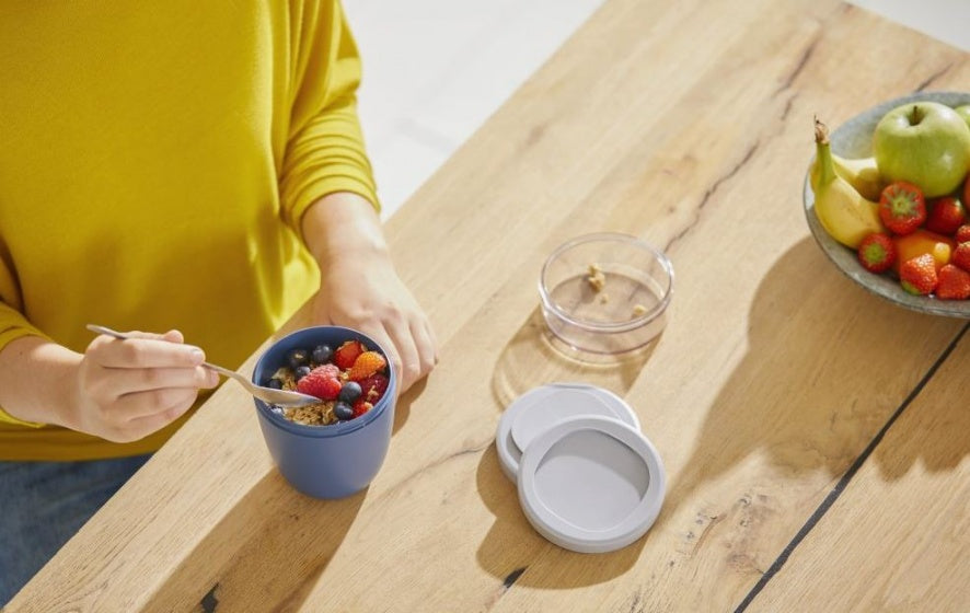 lunchpot Ellipse 700 ml rood/grijs