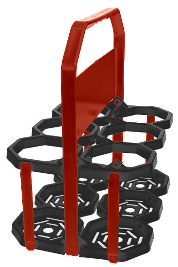 bidonhouder 6 bidons rood/zwart