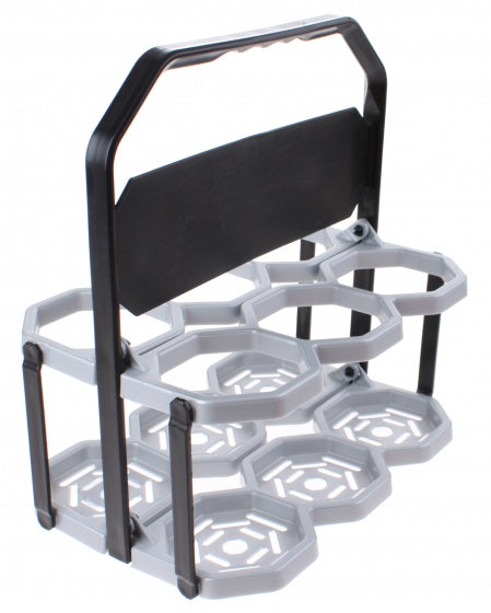 bidonhouder 6 bidons zilver/zwart