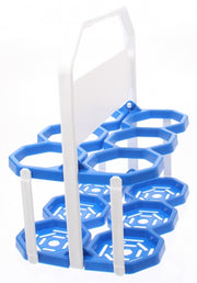 bidonhouder 6 bidons blauw/wit