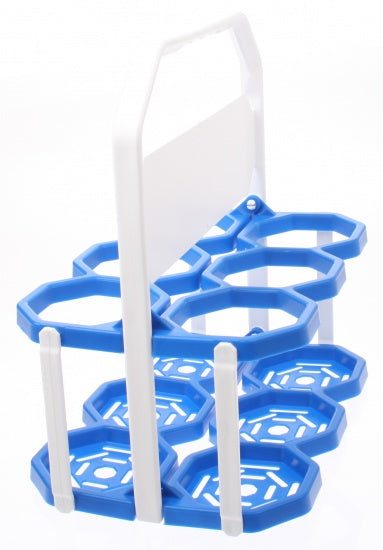 bidonhouder 6 bidons blauw/wit