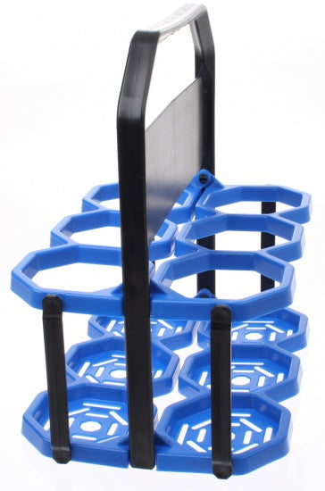 bidonhouder 6 bidons blauw/zwart