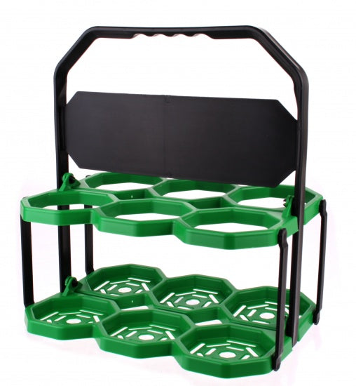 bidonhouder 6 bidons groen/zwart