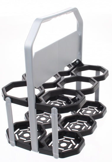 bidonhouder 6 bidons zwart/zilver