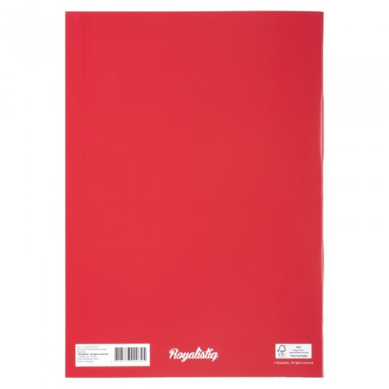 schrift A4 gelijnd rood