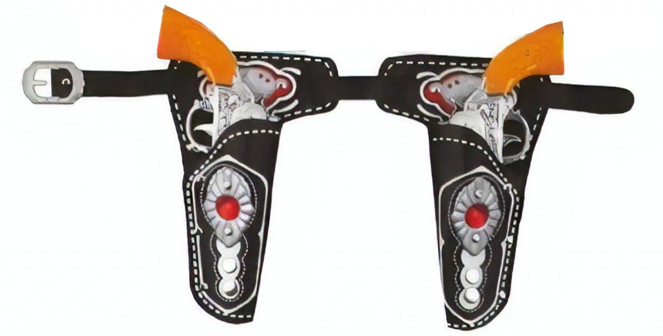 dubbele holster met pistolen cowboy jongens 4-delig