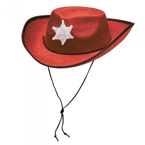 kinderhoed Cowboy rood one size