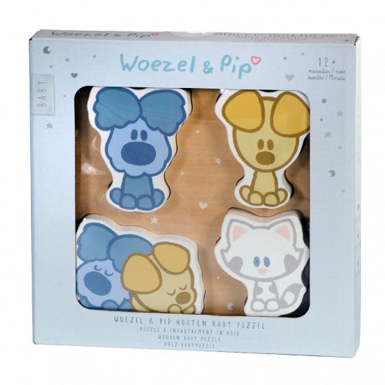 vormenpuzzel Woezel & Pip hout junior 4 stukjes