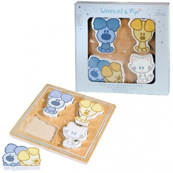 vormenpuzzel Woezel & Pip hout junior 4 stukjes