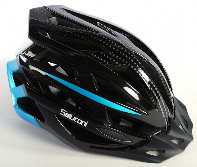 fietshelm heren zwart/blauw 58-61 cm
