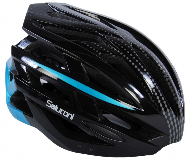 fietshelm heren zwart/blauw 58-61 cm