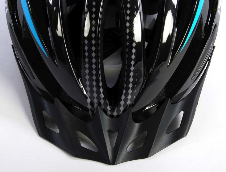 fietshelm heren zwart/blauw 58-61 cm